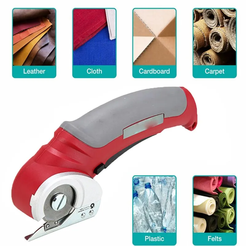 Electric Scissor Portable Cordless Rechargeable Electric Round Scissor Leather Paper Fabric Rotary Cloth Cutter Kit Cutting Tool 3
