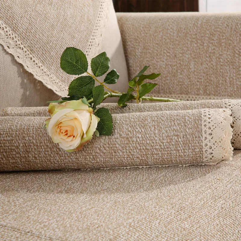 Four Seasons Universal Sofa Cover Cotton and Linen Couch Cover Anti-Pet Scratching Couch Protector Mat for Living Room Carpets 5
