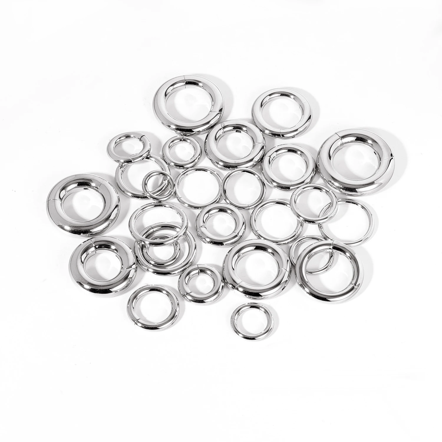 ZS 1PC 대형 후프 귀걸이 316L 스테인레스 스틸 귀 게이지 플러그 펑크 Septum 코 링 2/4/6/8/10/12G BCR 바디 피어싱