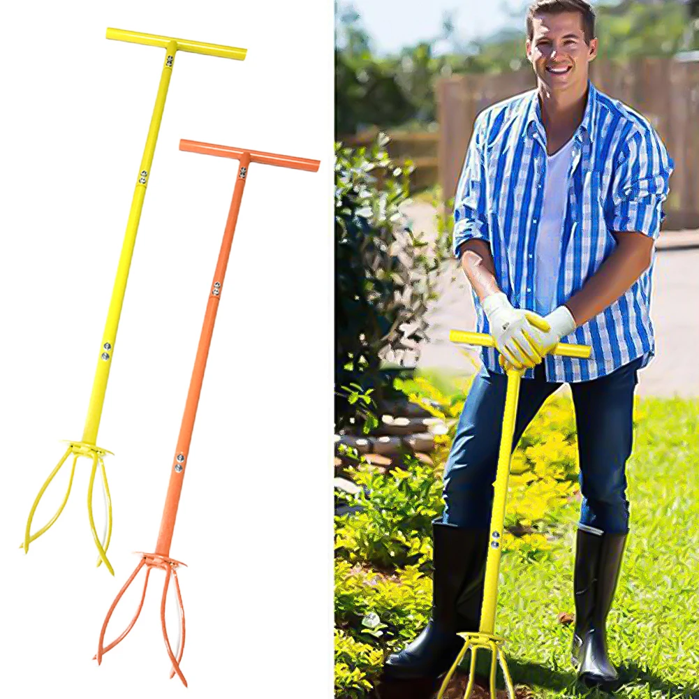 

Ручной культиватор для садоводства, стальной аэратор для газона, съемная руль с длинной рукояткой, вилка для копания, для кроватей и растений