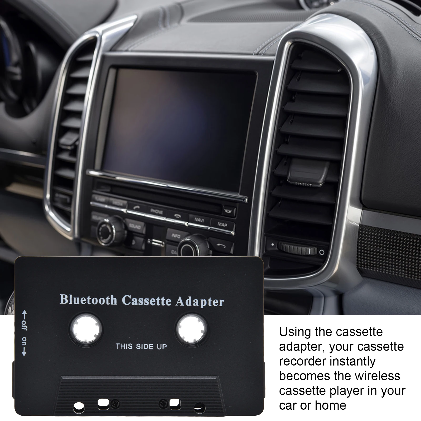 Cassette Tape Player Vhs Cassette Adapter Wireless Car Cassette Player Adapter Car Cassette Receiver Converter USB Cable HT