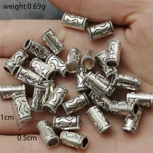  Multiple Perforated Charm Pitted Cylinder Tube Gasket Beaded Leather Rope Bracelet Women's Jewelry Connector Making Accessories 