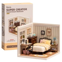 Robotime Rolife Building Block Kits 3D Puzzle Toy Super Store Sweet Dream Bedroom Plastic DIY Miniature House Kit 1