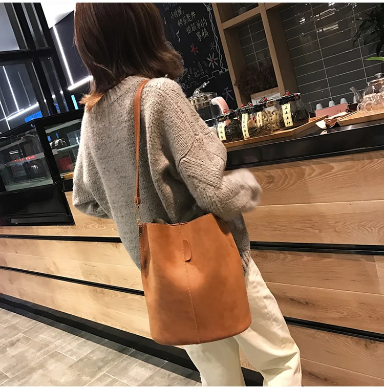 デザイナーハンドバッグレディースバケットバッグ Pu レザー