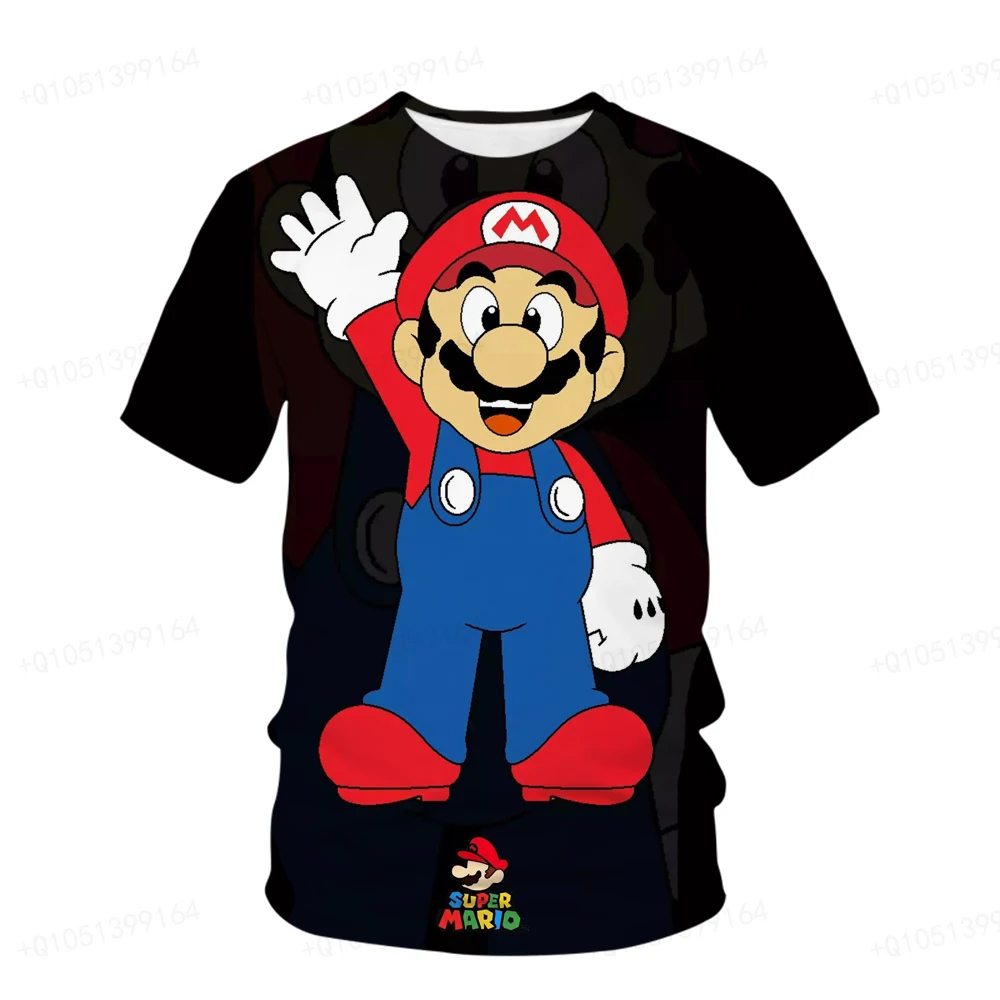 

New Baby T-shirt Super Mario Children's Summer Baby Girl Peach Princess Top 3-14Y Children's Boy Short Sleeve Game T-shirt 4XL