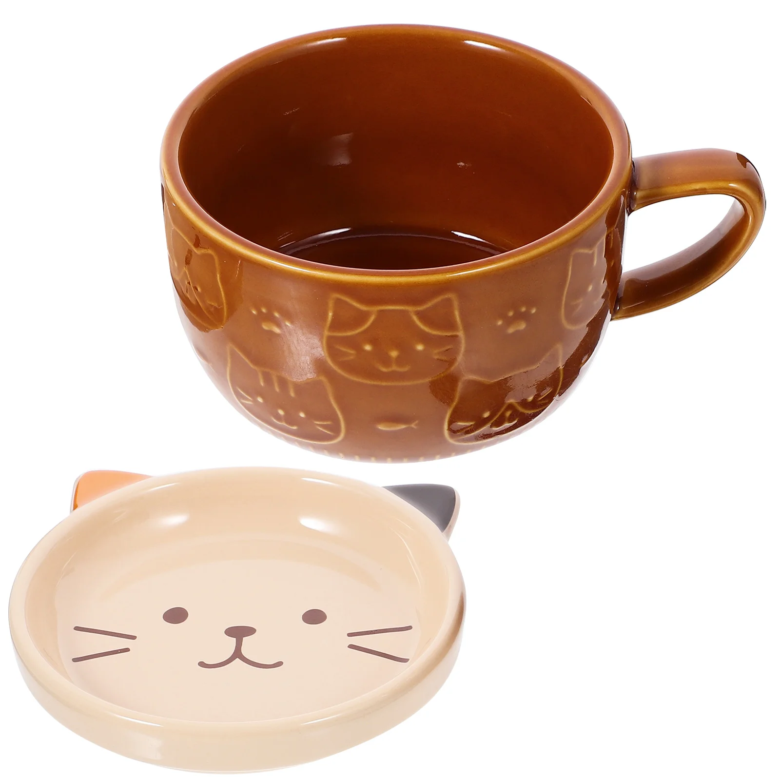 

Ceramic Mug with Lid Breakfast Cup Coffee Cups Water House Ceramics Milk Household