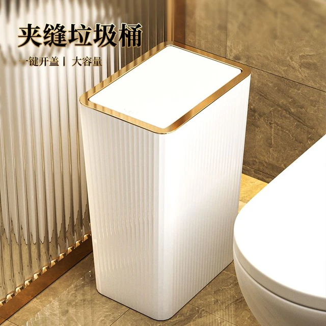 12l Mülleimer Haushalt Toilette Schlafzimmer Wohnzimmer Küche Licht Luxus  Dose mit Abdeckung wasserdichte Presse Typ Toiletten papier korb -  AliExpress