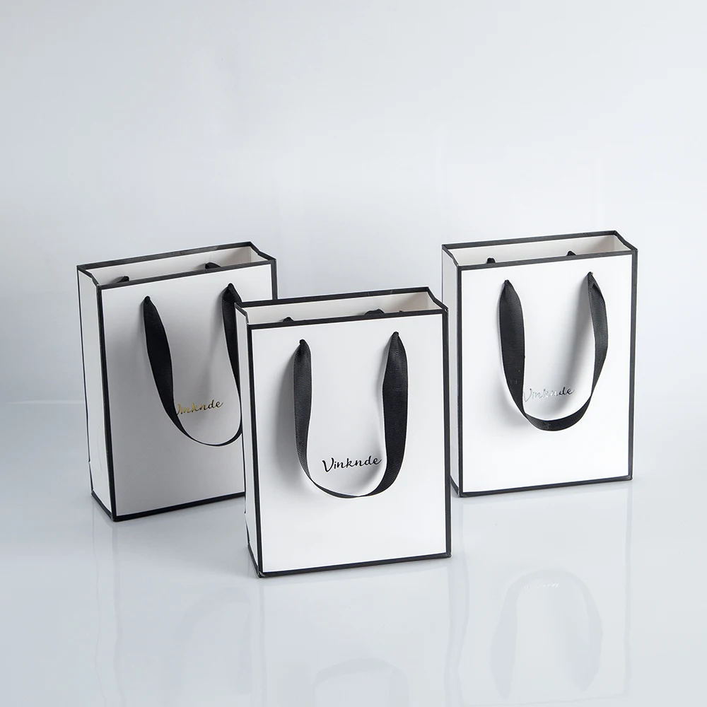 100Pcs Bulk Kraft Paper Bags with Handles Custom Logo Wedding