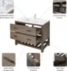 36’’ Bathroom Vanity with Sink Freestanding Cabinet Set Design Resin Basin Undermount Sink 3