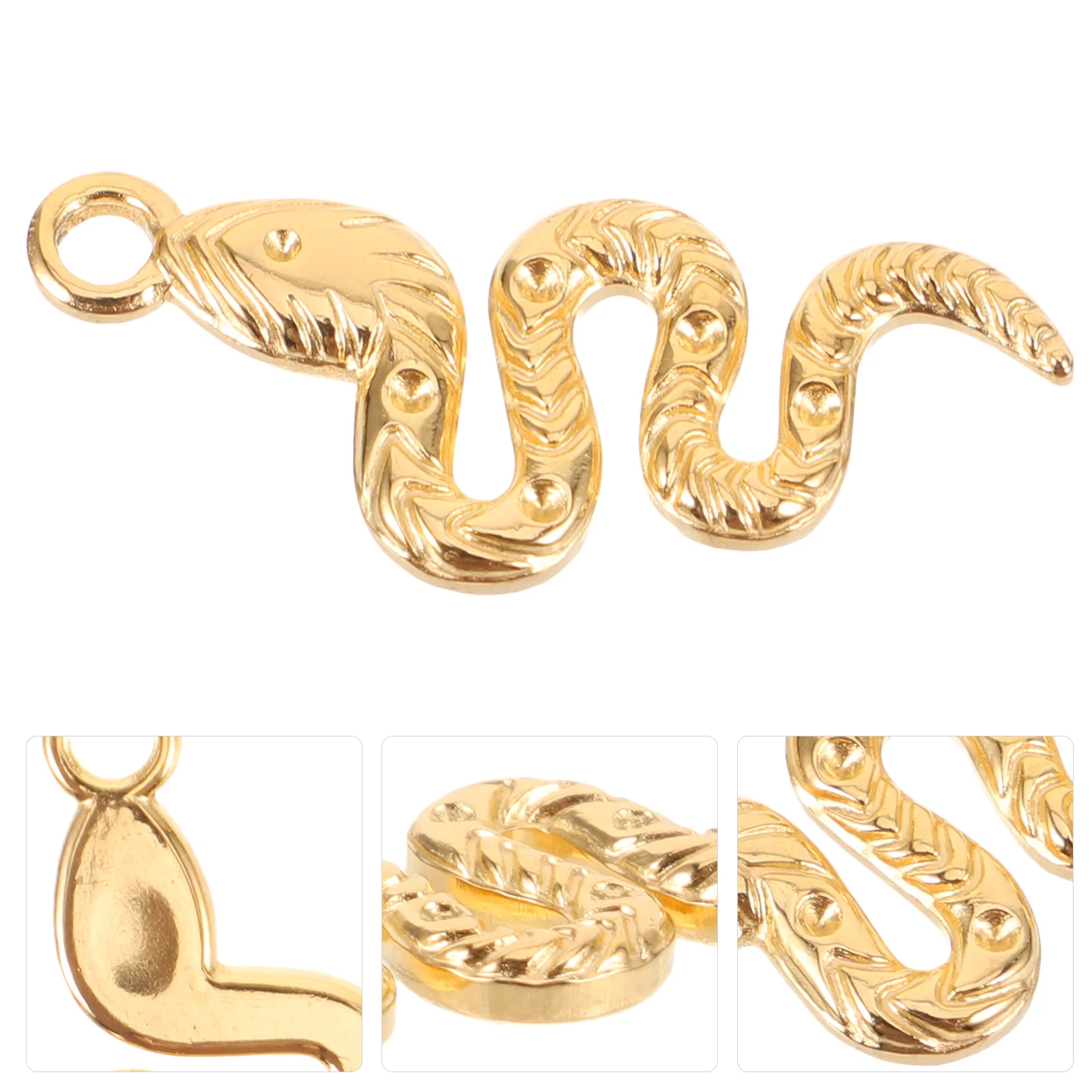 

5 Pcs Snake Pendant Necklace Charms for Crafts Ancient Silver Metal Making Jewelry Bracelet Accessories