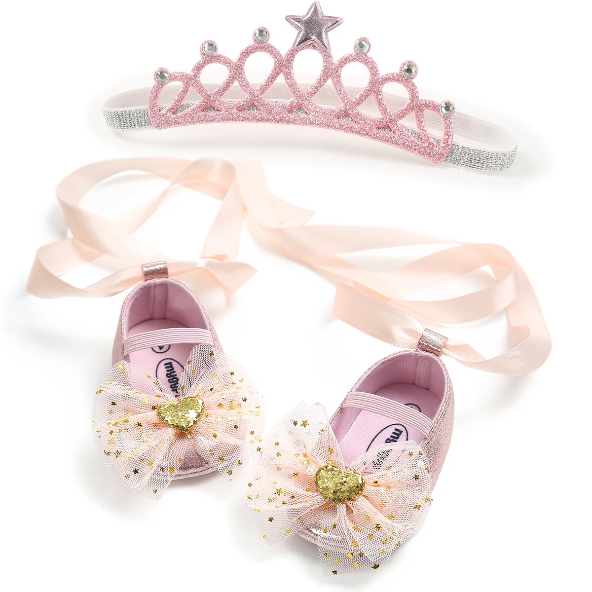 

Baby Girls Mary Jane Flats Anti-Slip Rubber Sole Bow Toddler Princess Dress Shoes