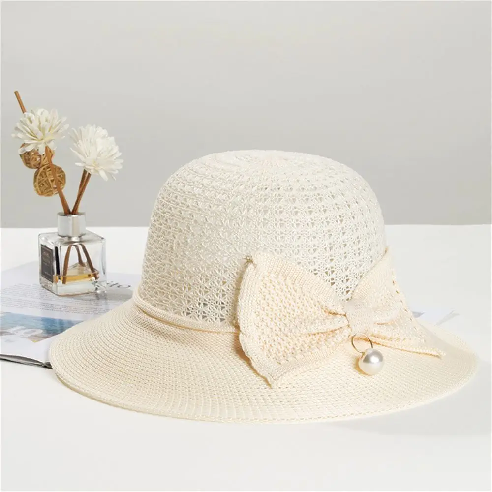 Women Summer Shade Breathable Sun Hats For Women Foldable Bow Big Brim  Straw Hats Outdoor Travel Beach Sunscreen Cap Bucket Cap - AliExpress