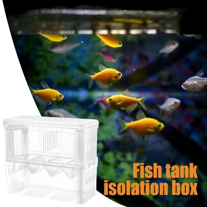 L99A-Fish Breeding Box Double-Layer Acrylic Breeding Tank Isolation Box Transparent Detachable Hatching For Guppy Shrimp