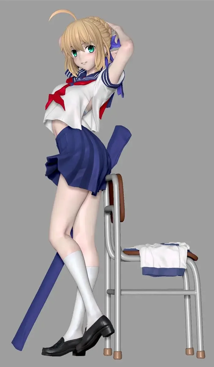 Anime Uncolored Resin Figure Kit Fate/Stay Night Altria Pendragon Saber Kit In Resina Per Garage Non Verniciato Modello Gk White Mold Toys Gift