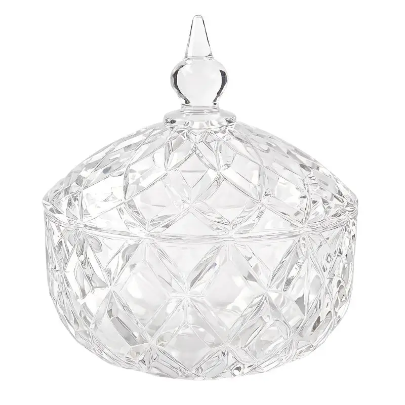 Elegant Decorative Glass Snack Jar with Lid