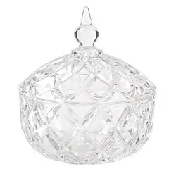 Elegant Decorative Glass Snack Jar with Lid (A)