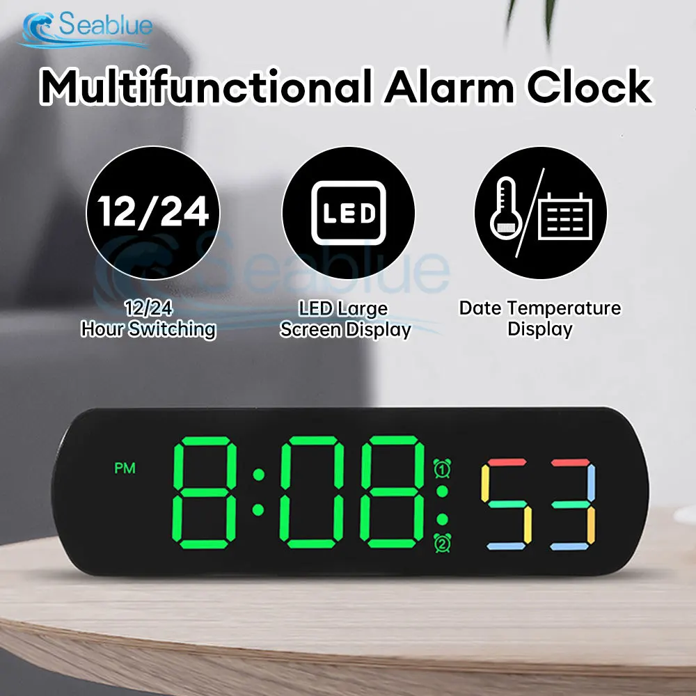 Electronic Clock Creative Multifunctional Led Alarm Clock Temperature Jump Second Display Positive And Countdown Bedside Clock 3