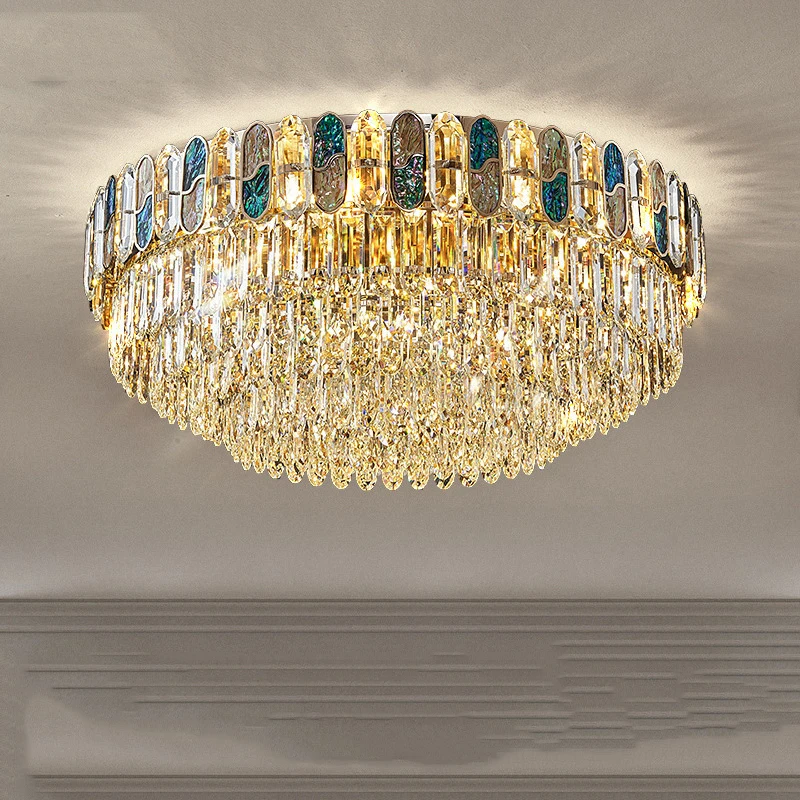 

Nordic Classic Ceiling Chandelier Gold Crystal Ceiling Light Luxury Lampara Techo 2023 Lustre Luxe for Living Room Bedroom