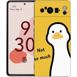 Cute Cartoon Duck Shockproof Black Soft TPU Back Cover Phone Case for Pixel 6A (A8)