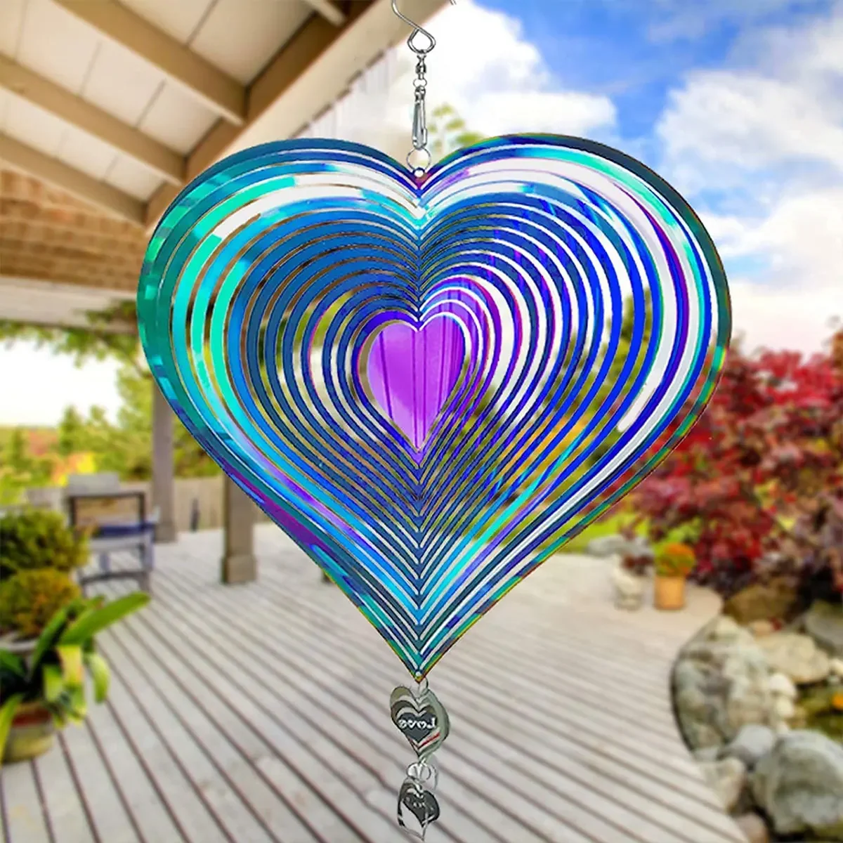 Outdoor Wind Chimes Gradient Color Wind Spinner Catcher