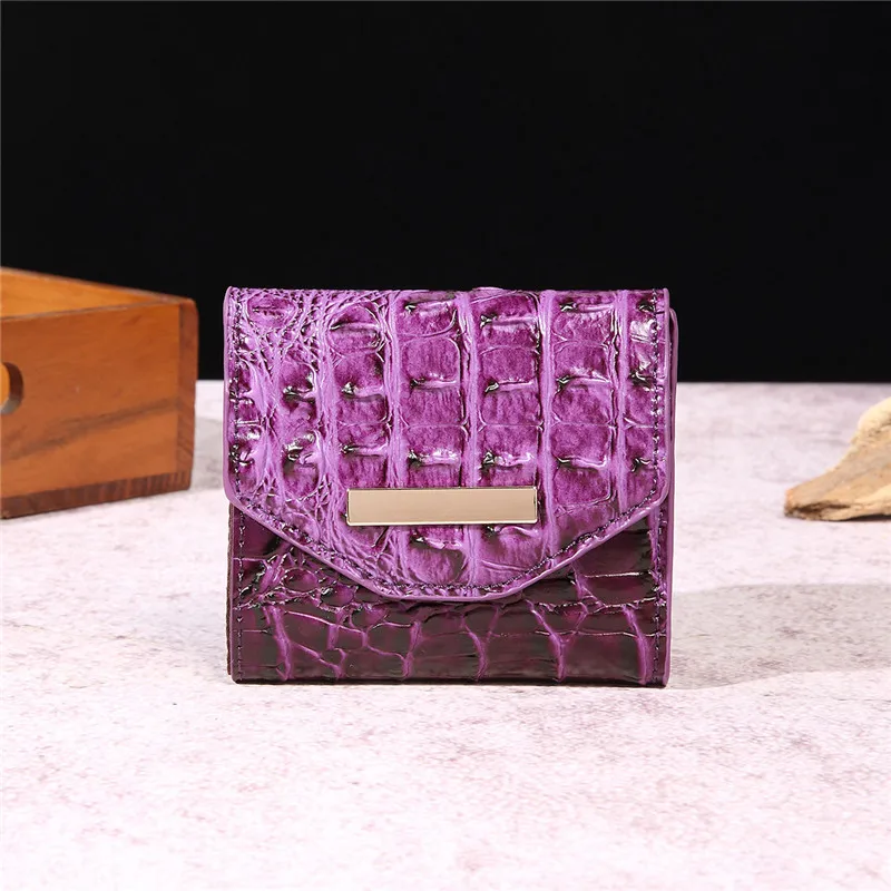 XMESSUN Women New Trendy Crocodile Pattern Short Wallet for Women Fashion Retro High Quality Ladies ID Card Cover Purse Bag