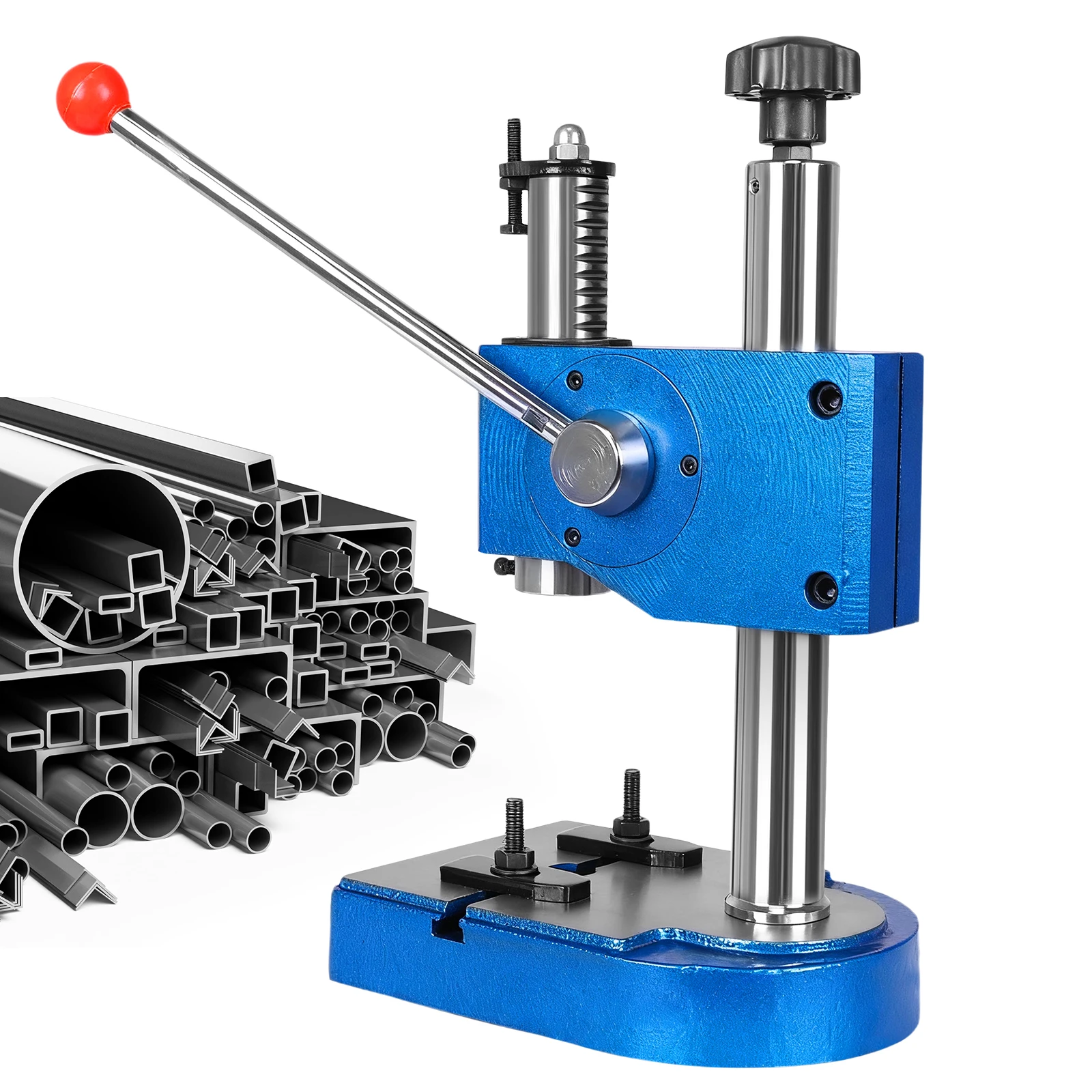 Manual Arbor Press 0.5Ton Manual Leverage Mountable Bearings Cast Iron for Riveting Squeezing Punching Bending Pressing Stamping