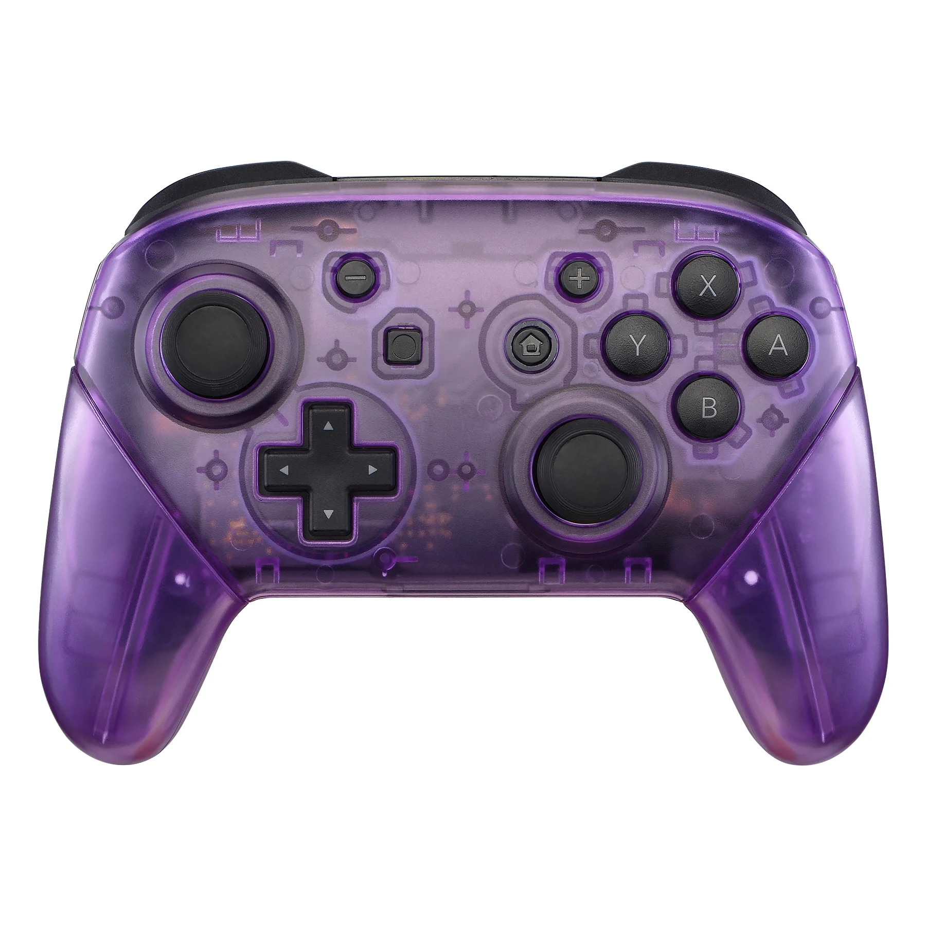 eXtremeRate Full Set Housing for NS Switch Pro Controller, Faceplate Backplate with Handles - Transparent Seires