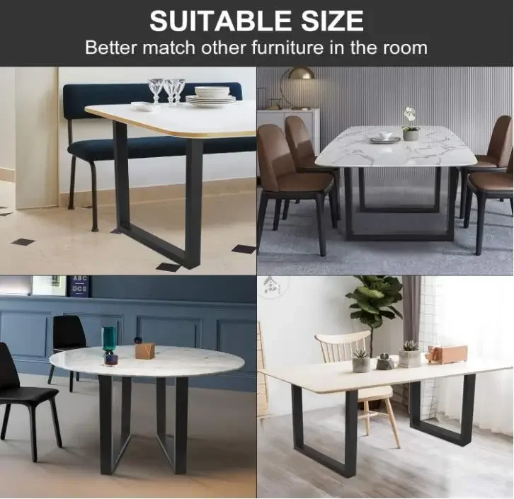 Industrial Style Iron Square Furniture Legs Coffee Desk Office Desk Solid Wood Board Table