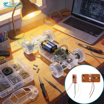 Kit Telecomando RC a 4 Canali 27MHz Trasmettitore Ricevitore DC3-6V 0.8-2A Alta Corrente Distanza 15-20M per Auto Telecomandata Fai-da-Te
