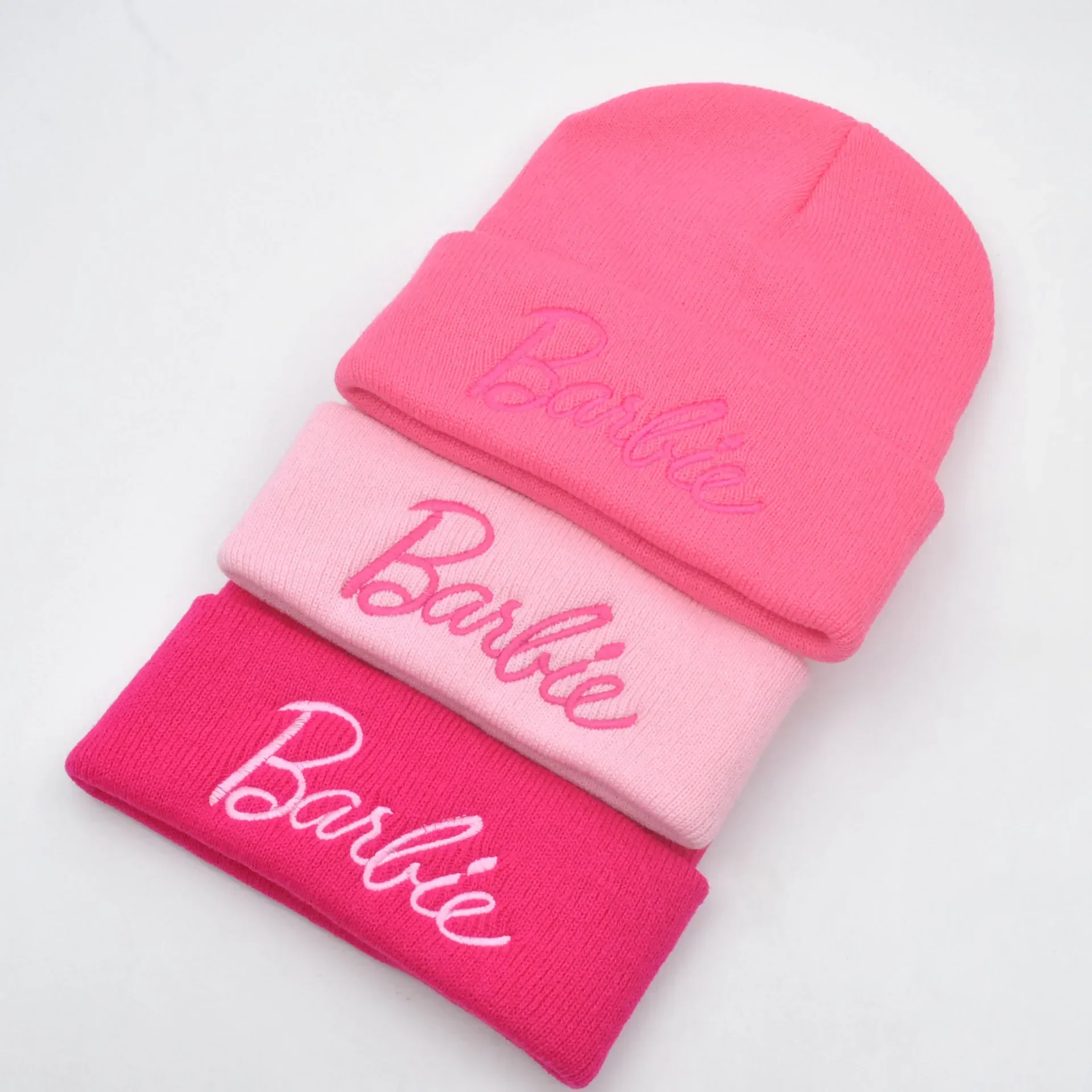 Winter Keep Warm Barbie Plush Hat Knitted Three-dimensional Embroidery Woolen Wear Clothes Accessories for Girl Women Decoration