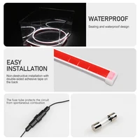 12V Car LED Daytime Running Light Scan Starting Car Hood Light Strip 1.5m/1.8m/2m/2.2m/2.4m Waterproof Auto Decorative Neon Lamp 4
