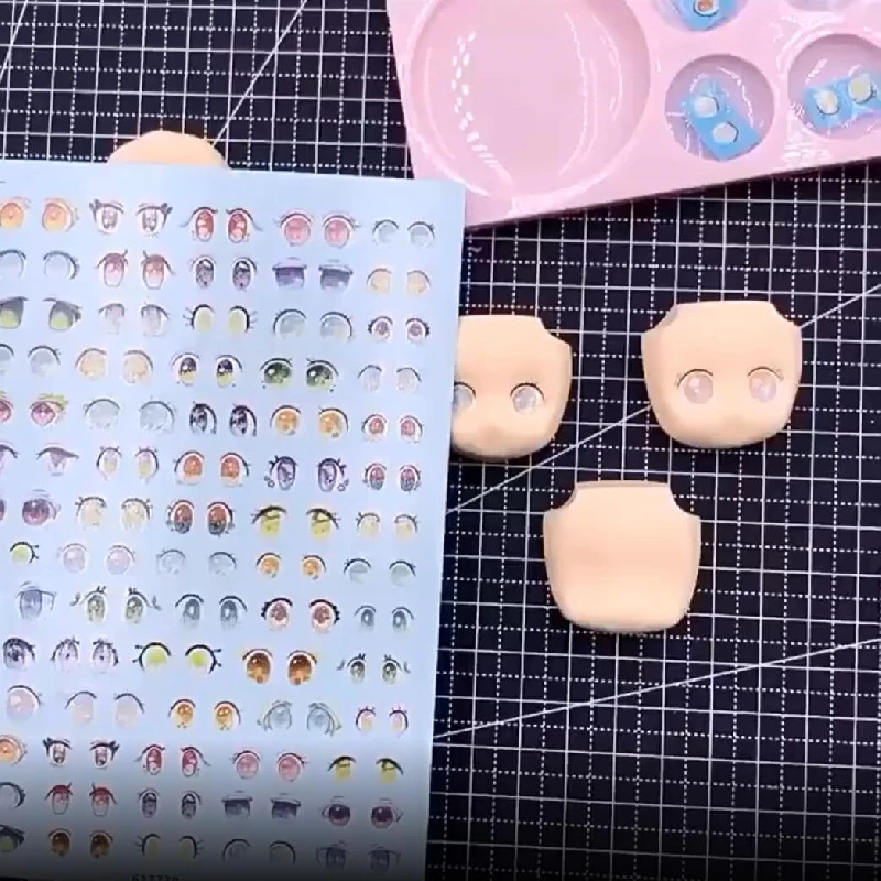 Eyes Water Stickers Homemade Ultra Light Clay Doll Flip Mold Diy Pottery Doll Face Decoration Anime Character Eye Stickers