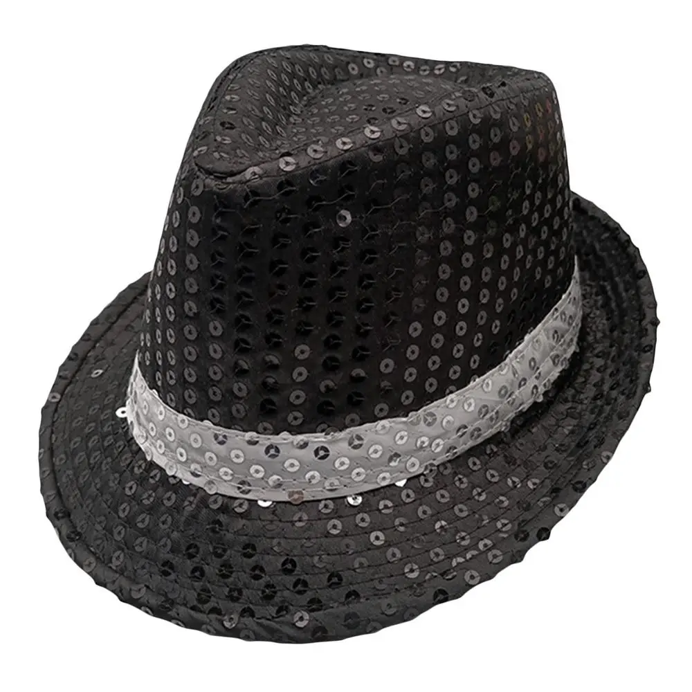 Conjunto De Sombrero Y Pajarita De Lentejuelas Doradas - Para Espectáculos De Baile Y Fiestas | Ajustable Y Ligero