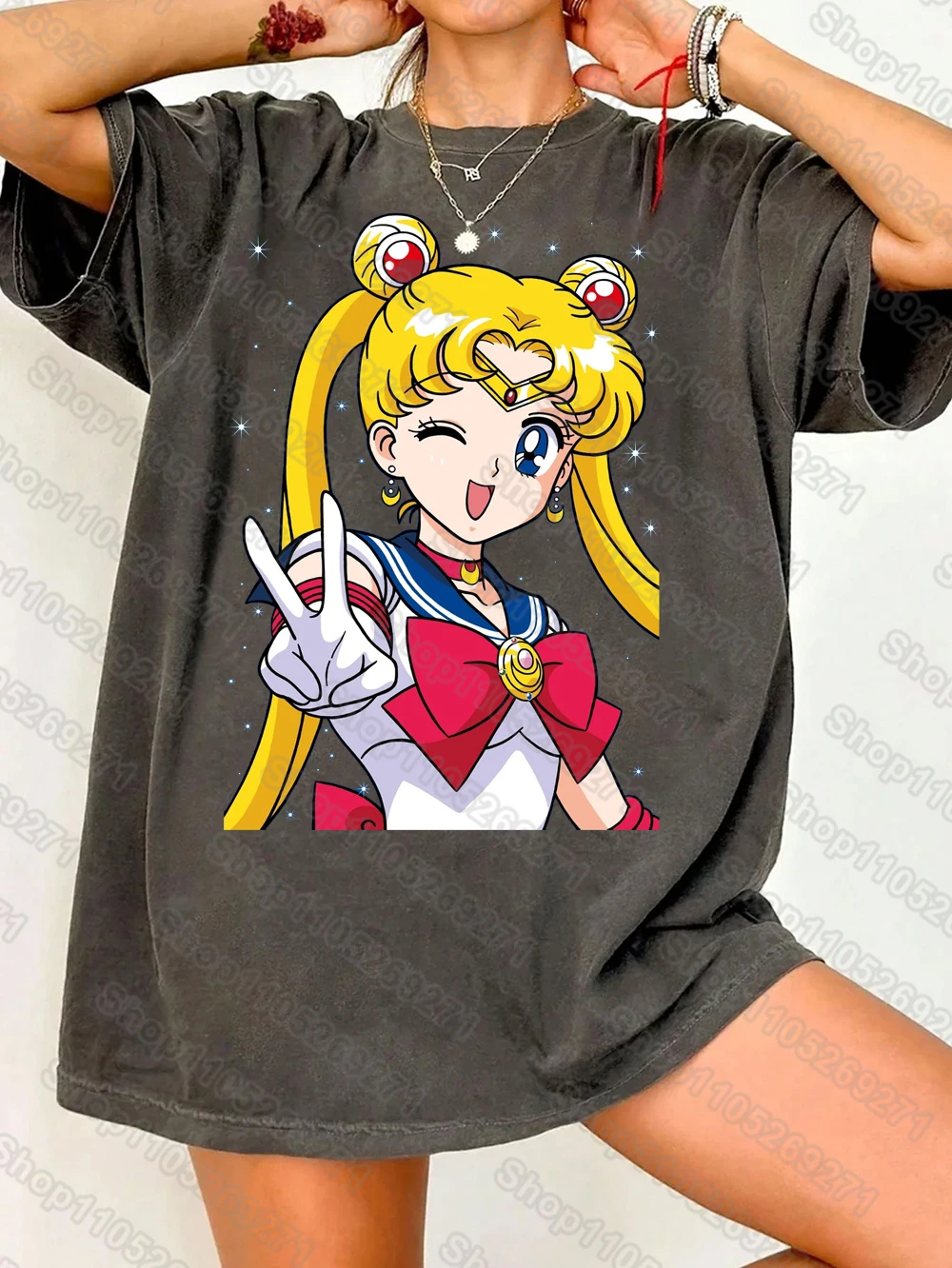Retro 90s Sailor Moon Graphic Cotton Streetwear Tee