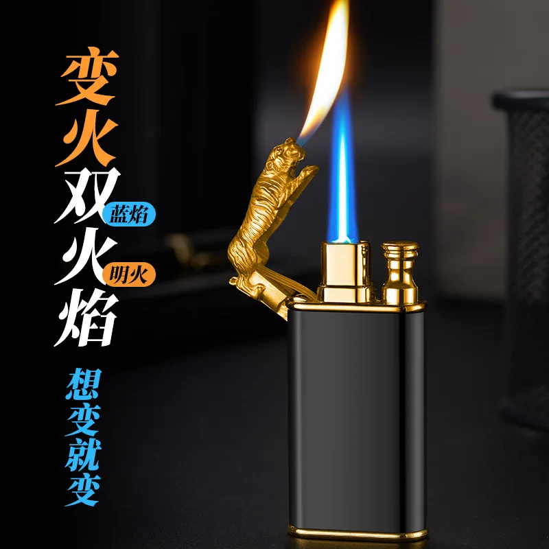 Description Picture 3 of itemCreative Dragon Double Fire Lighter Jet Flame Open Fire Conversion Windproof Gas Lighter Smoking Personalized Gift For Boyfriend
