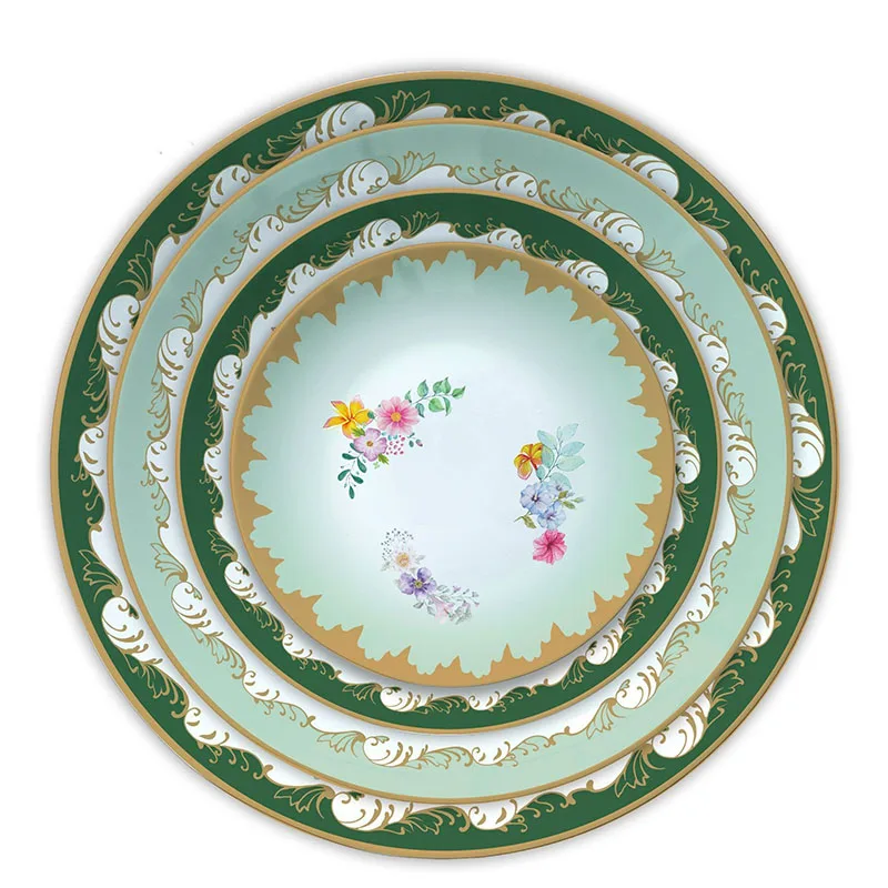 

Serving Plates Luxury Vintage Dessert Cake Ceramic Plate Dishes Pastoral Style Dinner Household Service Tableware Porcelain Pans