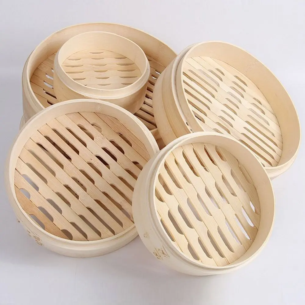 Chinese Steamer Bamboo Steamer Dimsum Cooking with Lid Dumpling Steamers Vegetable Snack for Cooking Bao Buns Basket steamer basket
