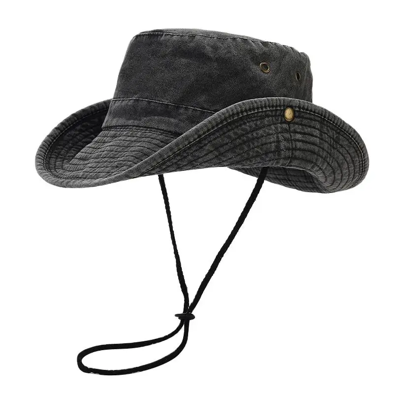 LDSLYJR Four Seasons Cotton Solid Bucket Hat Fisherman Hat Outdoor Travel Sun Cap for Men and Women 191