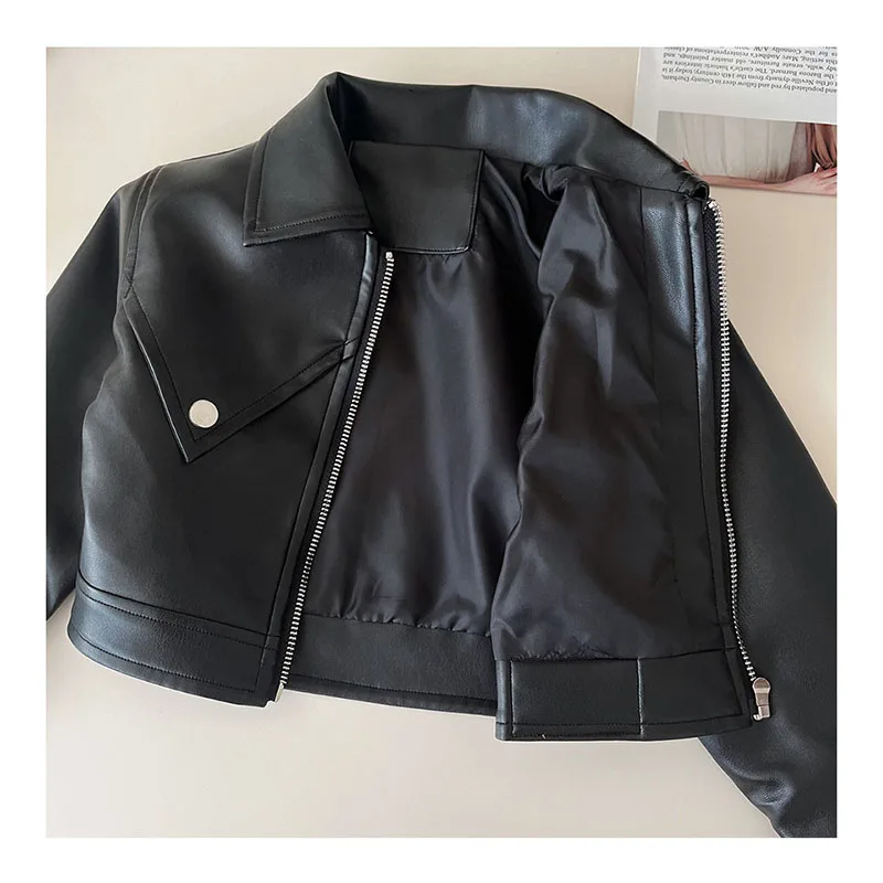 Girls Leather Jacket Suit Autumn Clothing