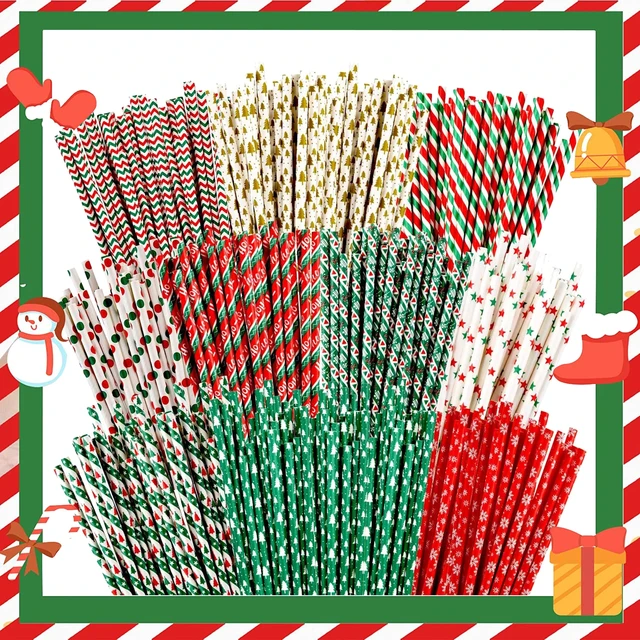 24 Christmas Snowflake Straws / Cake Pop Sticks