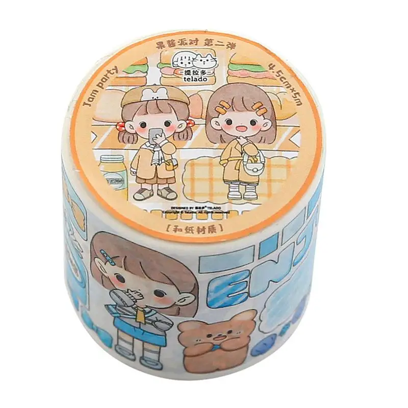 

Cartoon Sticky Paper Tape Hand Account Decoration Tape Cuttable DIY Albums Stationery Tape Stationery Creative Tape