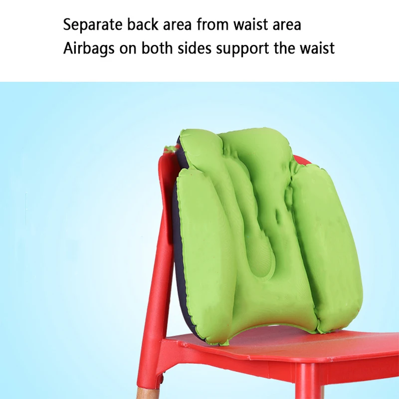 Inflatable Lumbar Pillow - Cushion for Airplane Seat Travel Support - Lower Back Cushion for Car, Office Chair -Sciatica Relief 6