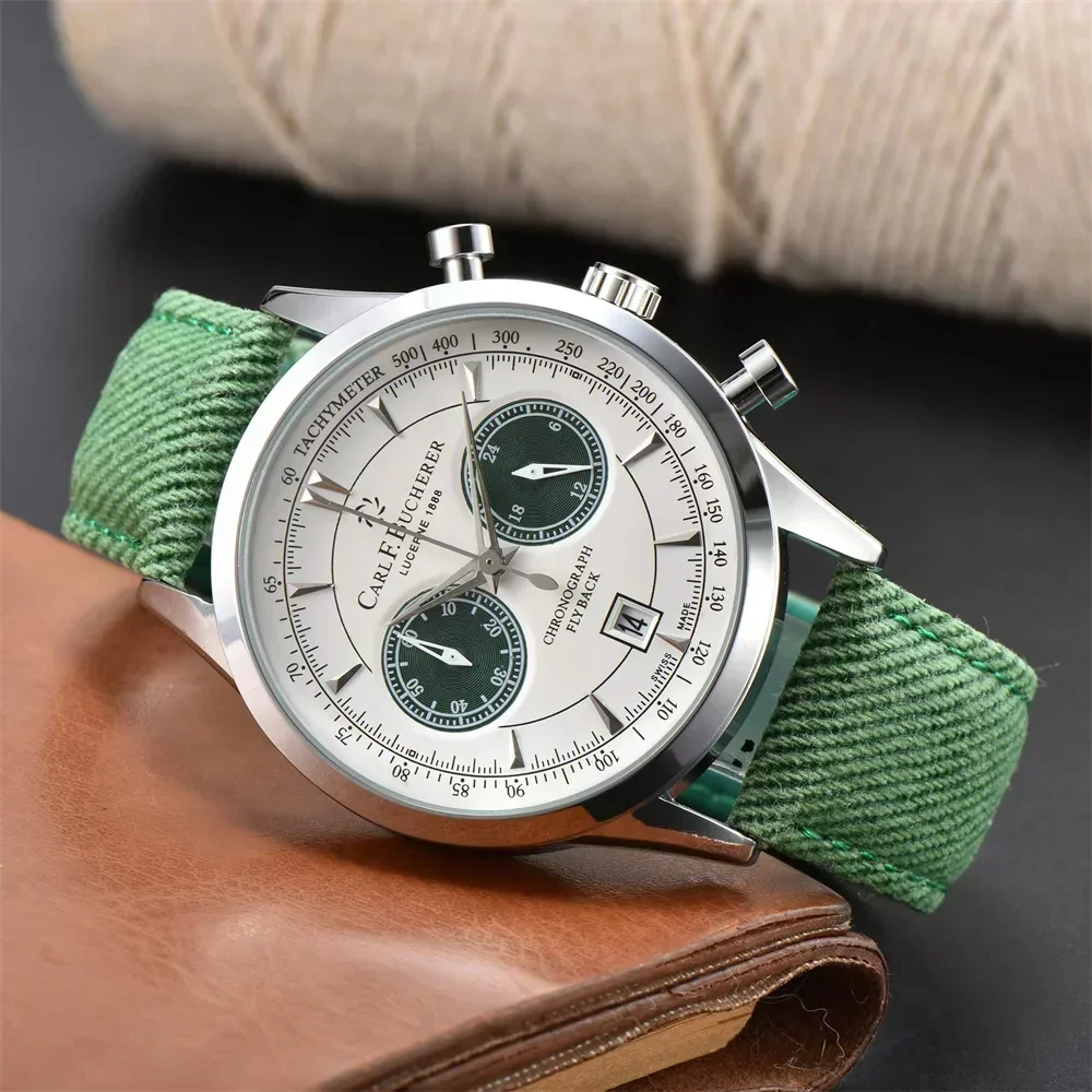 

CARL F. BUCHERER Manero Flyback Fabric Strap Quartz Movement Watch Free Shipping for Men Reloj Hombre Relogio Bracelet Jewelry