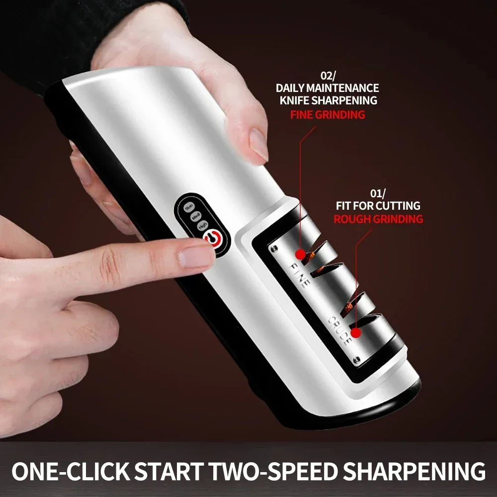Electric Knife Sharpener Automatic Cut Sharpeners Household Wireless Electric Fast Sharpener Kitchen Tools Grinder