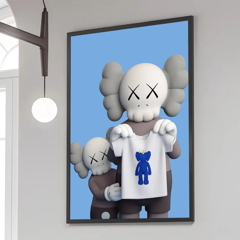 1 póster de estatua de K-kaws-art, póster adhesivo de película, pegatina de papel Kraft retro, bricolaje, para habitación, bar, cafetería, arte estético, pintura de pared