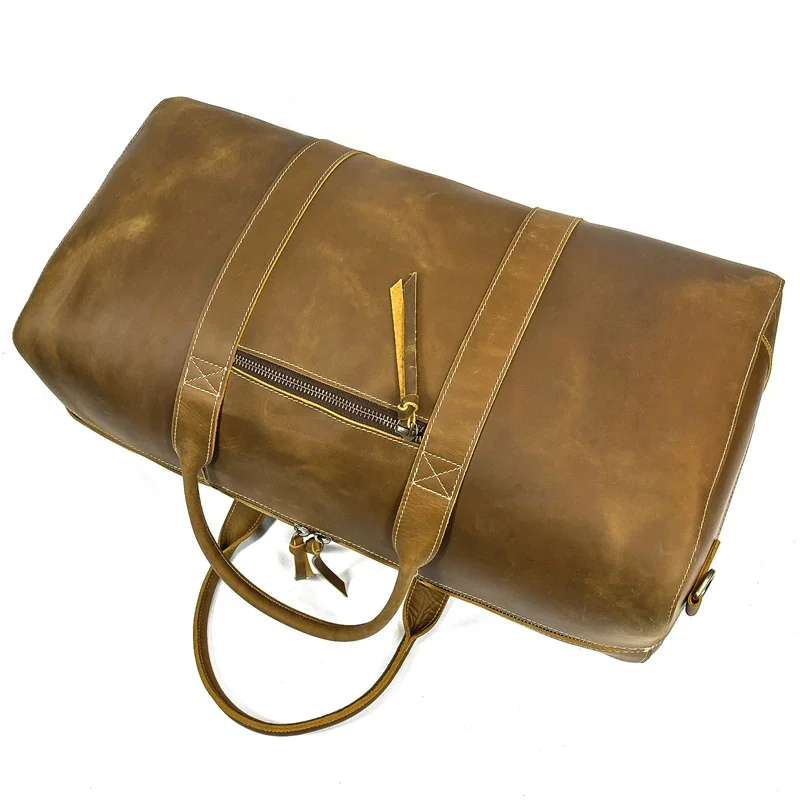 Brown Leather Duffle Bag For Men