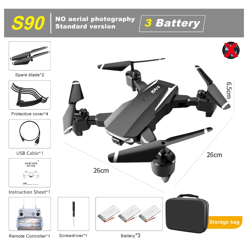 S90 Aerial Camera Drone 4K HD ESC Dual-camera Remote Control Aircraft Foldable Long-endurance Quadcopter camoro quadcopter drone with camera RC Quadcopter