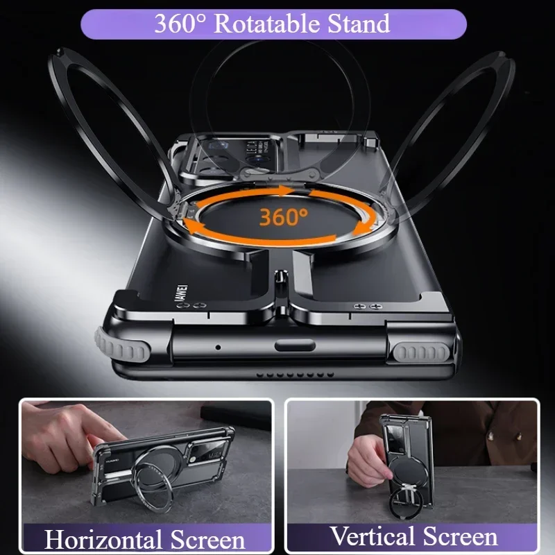 Oatsbasf Frameless Magnetic Protective Phone Case with 360° Rotatable Stand