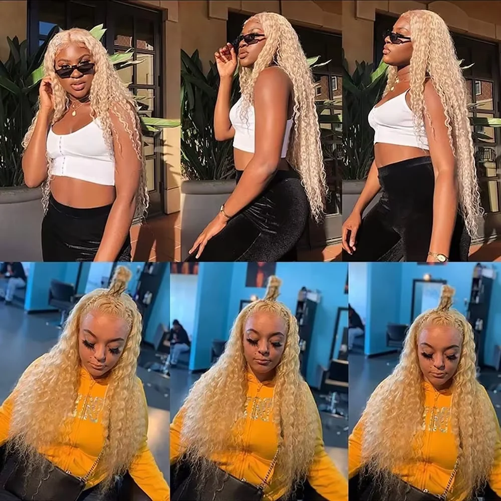 613 Blonde Deep Wave Vietnamese Curly Human Hair Bundles 28 30 32 Inch 1 2 3 Bundle Deals 100% Virgin Remy Hair Weave Extensions 6