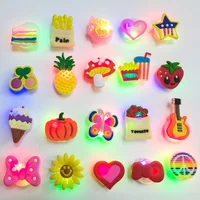 For crocs 1-5 pieces LED shoe accessories boys and girls cake chips pineapple decorative accessories buckle DIY shoe accessories 2